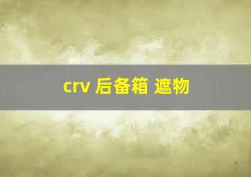 crv 后备箱 遮物